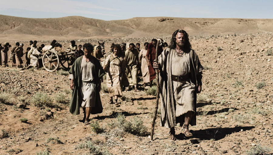 Scene 2/53 - Ext Egyptian desert;  Joshua (SEAN KNOPP) questions if Pharoah would risk God's anger again.