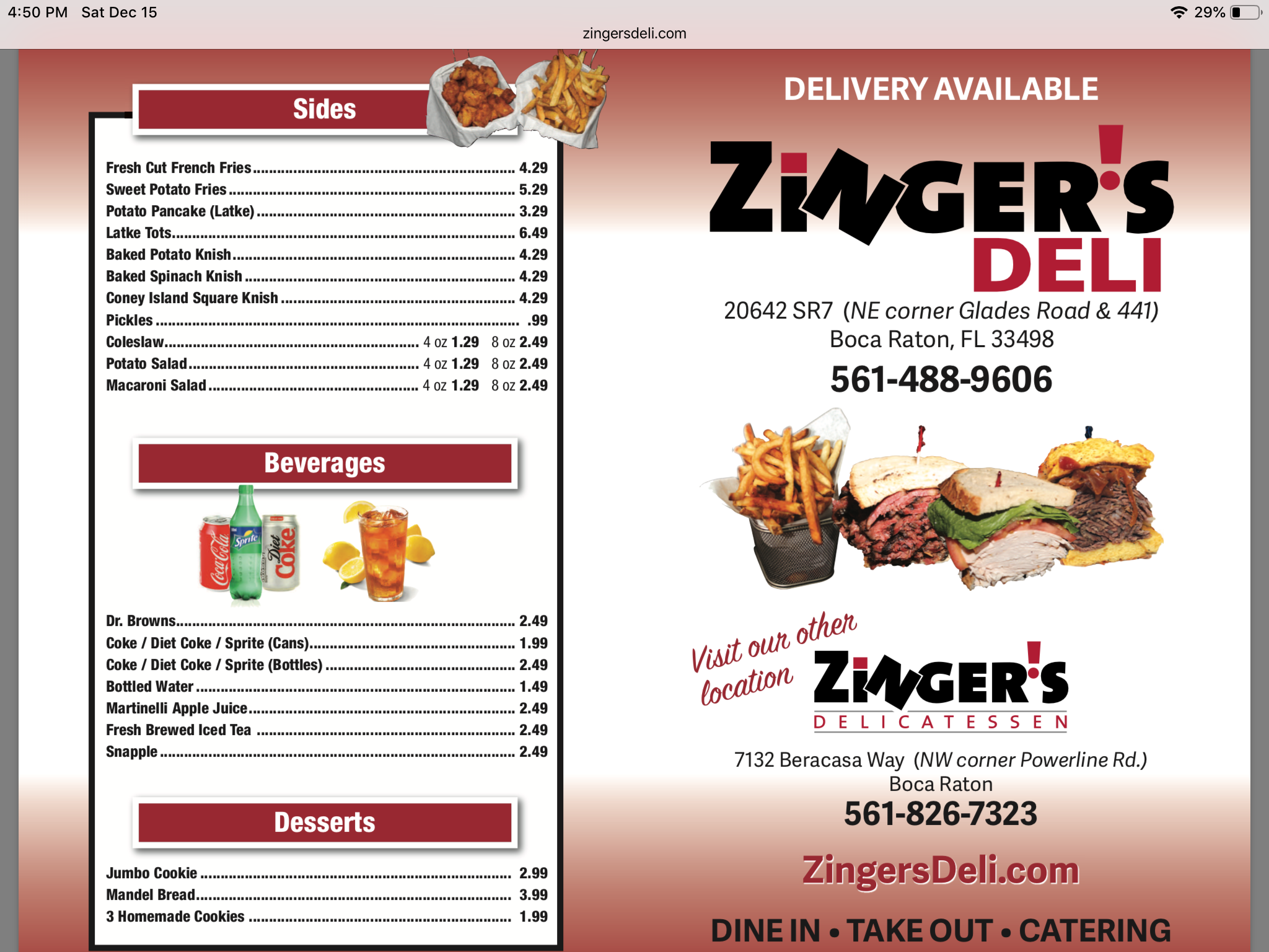Zinger’s Deli (Boca Raton) Jeff Eats