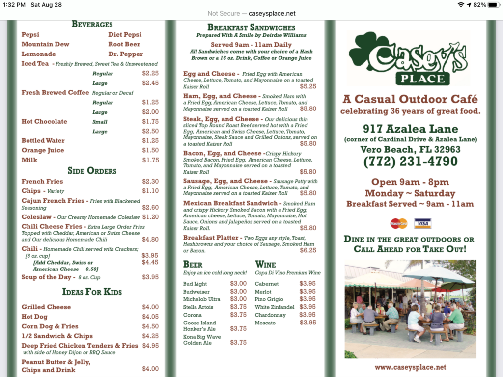 Casey’s Place (Vero Beach) Jeff Eats