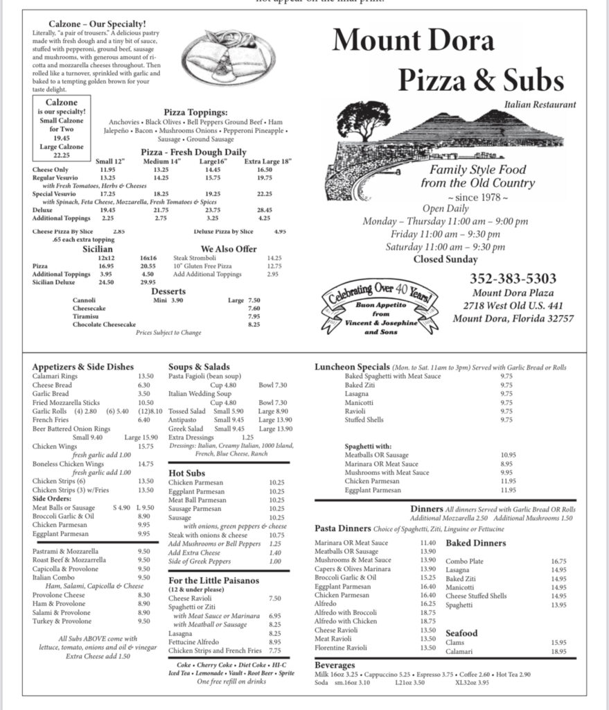 Mount Dora Pizza & Subs (Mount Dora) Jeff Eats