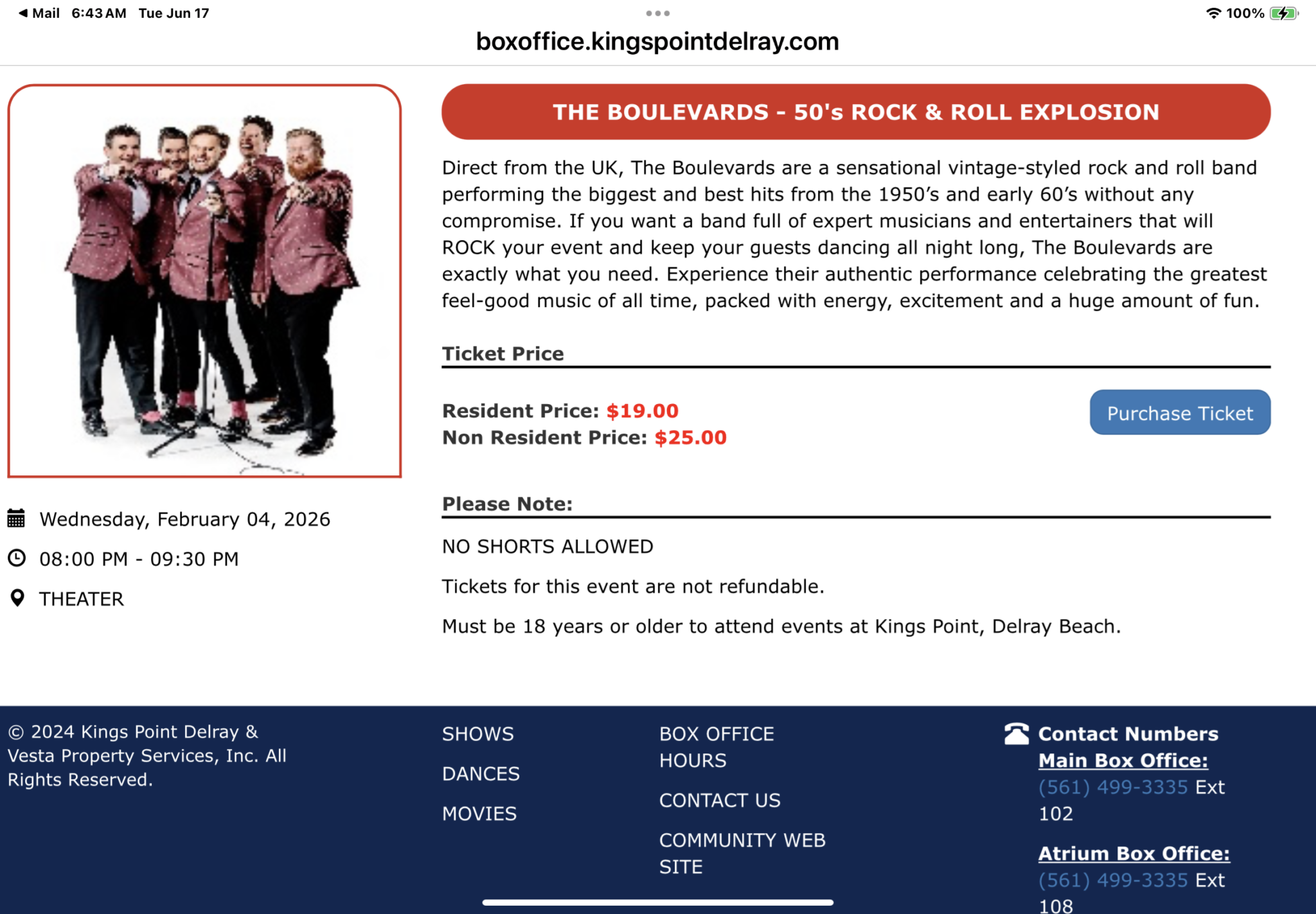The Boulevards 50’s Rock & Roll Explosion/ February 4th, 2026 Kings